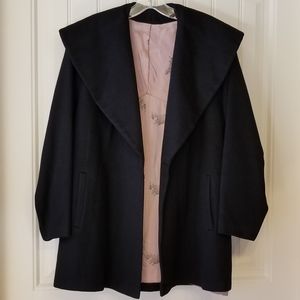 Miss New Yorker Vintage Black Wool & Fur Coat